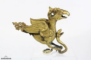 Tibetan 18th / 19th Century Gilt Copper Garuda Eagle & Snake - Picture 1 of 7