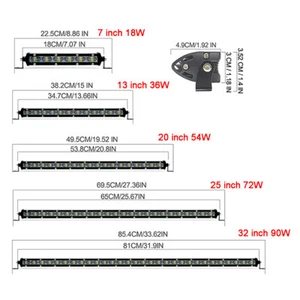 LED Light Bar 7-32 inch 18-90W Off Road LED Spot Flood Work Light Super Bright - Bild 1 von 16