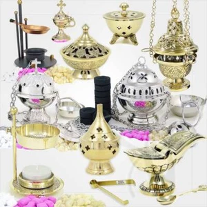 Handmade Censer Set Brass church incense burner thurible altar кадильница uk - Picture 1 of 61