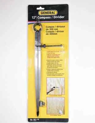 Compass Divider 12 Inch Flat Leg Compass Divider Caliper General Tools 450-12 - Image 1 of 2
