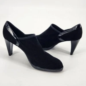 Stuart Weitzman Damen 8 Wildleder Stiefeletten Slipper schwarz Made Spain Absätze - Bild 1 von 10