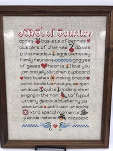 ABC Of Country Living punto croce / punto ago incorniciato completo - Foto 1 di 6