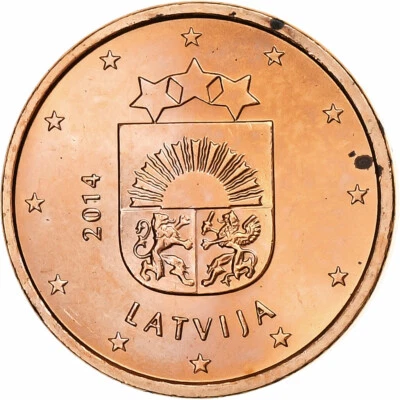 [#1288000] Latvia, Euro Cent, BU, 2014, Karlsruhe, Copper Plated Steel, MS - Image 1 of 2