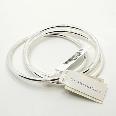 Pulseras brazalete enrollables Macy's Charter Club Basics tono plateado nuevas con etiquetas Foto 1 de 3