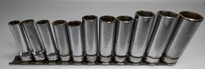VTG SNAP ON TOOLS 11pc 3/8 dr 6 pt METRIC SOCKET SET UNDERLINED LOGO BLACK BAND - Picture 1 of 12
