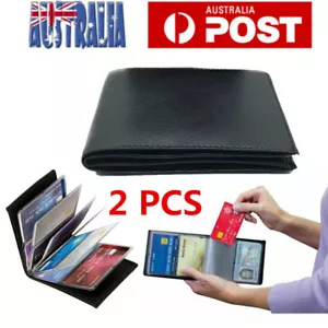 2X Amazing Slim Wallet 24 Card Holder Black Mini Credit Card Holder Wallet Purse - Picture 1 of 12