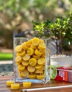 100% Beeswax Tea Light Candles, Refills with and without cups - Picture 1 of 15