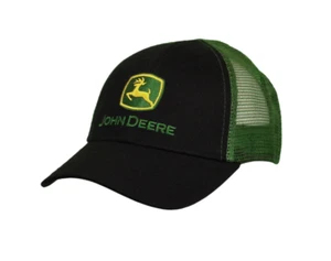 LP73507 John Deere Licesned Kids Classic Two Tone Black Green Cap Hat - Picture 1 of 1
