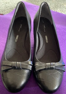 Rockport Women's Trulinda Bow Pump Leather Black Shoes V74795 Size US 8 1/2 - Picture 1 of 9