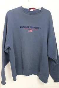 Polo Sport Ralph Lauren Sweatshirt Blue Fleece Men's Size XXL - Picture 1 of 4