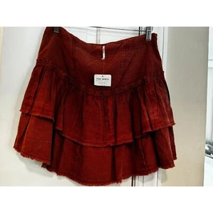 Free People mini skirt size 8 NWT dark orange - Picture 1 of 5