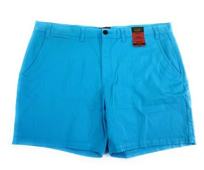 NWT Foundry Men's Flat Front Flex 7.5" Inseam Cotton Blend Blue Chino Shorts 48 - Image 1 of 4