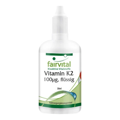 Vitamin K2 flüssig - 100 µg pro 10 Tropfen - Menaquinon MK-7 - VEGAN | fairvital