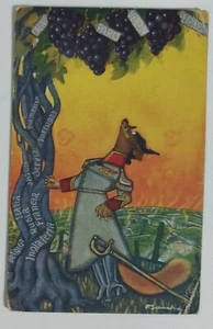86303 Cartolina illustrata umoristica - F. Sancha - La volpe e l'uva (WWI) - Picture 1 of 4