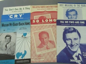 Vintage Sheet Music 10pc JOHNNY RAY, MARTY ROBBINS, DON CHERRY, GEORGIE SHAW - Picture 1 of 11