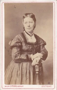 ANT CDV PHOTO WOMAN FASHION STUTTGART BY MALER C. PFANN - Picture 1 of 2