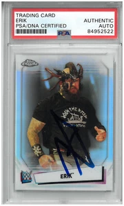 ERIK SIGNED AUTOGRAPH SLABBED 2021 WWE TOPPS CHROME CARD PSA DNA VIKING RAIDERS - Picture 1 of 2