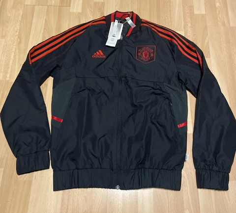 New Mens Adidas Manchester United Icon Track Soccer Jacket 22-23 Black H63998 S Cover