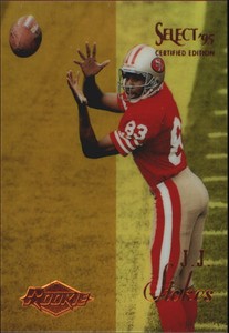 1995 Select Certified Mirror Gold 49ers Football Card #133 J.J. Stokes