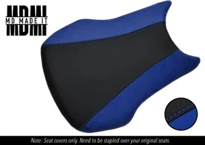 FITS HONDA CBR 600 RR 03-04 CUSTOM FRONT GRIP VINYL SEAT COVER BLACK & BLUE - Imagen 1 de 5