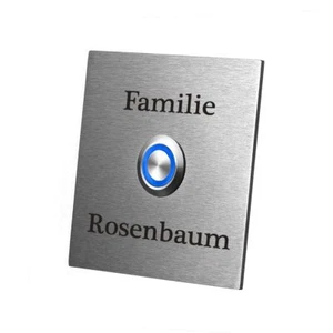 LED Edelstahlklingel Türklingel Model Falke inkl. Gravur Motiv Familie - Bild 1 von 13