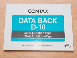 Contax Data Back D-10 Instruction Manual - Picture 1 of 3