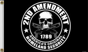 MOTORCYCLE HOMELAND SECURITY 2ND AMENDMENT (3' X 5') FLAG - Imagen 1 de 1