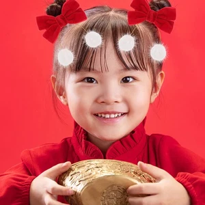 2 Pezzi Fermaglio per Capelli in Velluto Bambini Fiocchi Accessori Bambini Festival Clip - Foto 1 di 12