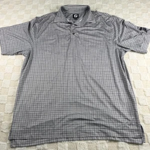 FootJoy Men's Large Gray Plaid Polo Shirt Sunnyside Country Club Sleeve Logo - Picture 1 of 13