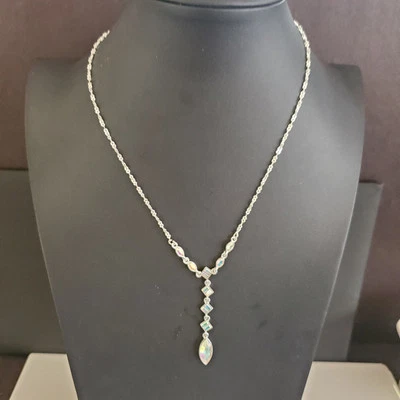 Collar Givenchy Aurora Boreal Placa Plata Estilo Lariat Firmado Foto 1 de 4