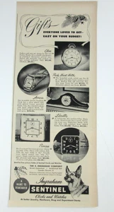1949 Ingraham Sentinel Clocks and Watches Print Ad Half Page - Bild 1 von 3