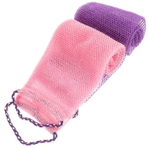 2 Pcs Bath Exfoliating Scrubber African Net Shower Net Chinlon Fabric - Picture 1 of 12