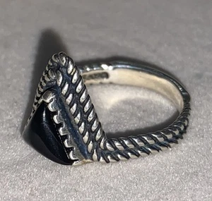 Anello in argento sterling ossidato Carolyn Pollack Relios onice nera taglia 10 - Foto 1 di 8