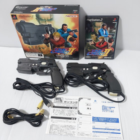 PS2 TIME CRISIS 2 + 2 GUNCON2 + 1 cable  Japanese game NTSC-J CRT only Tested
