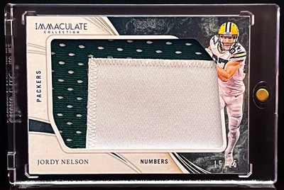 2020 Immaculate Jordy Nelson Jumbo Numbers Patch /25 Packers - Imagem 1 de 2