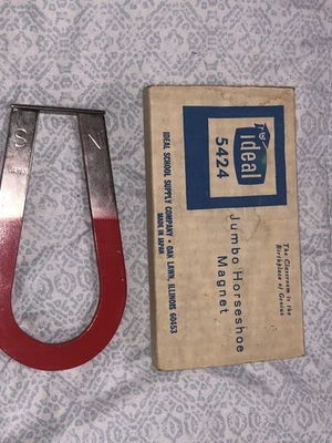 Imán de herradura blanco ideal vintage rojo y plateado. En Caja Original Hecho en Japón Foto 1 de 3