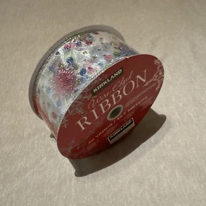 Kirkland Signature Wire-Edged Ribbon 50 Yards Multicolor Glitter Holiday Craft - Picture 1 of 3