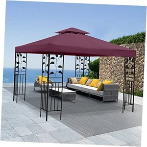 Clearance Double Tiered Gazebo Canopy Cover - Grill Gazebo Replacement claret - Picture 1 of 6
