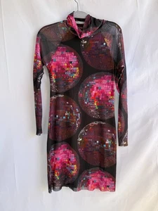 Rachel Antonoff mehrfarbiges Disco Ball Mesh Kleid Gr. XS mit Futter - Bild 1 von 10