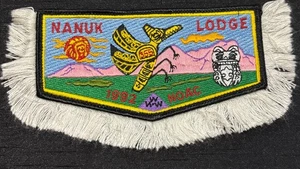 BOY SCOUT BSA OA NANUK LODGE 355 523 WESTERN ALASKA 1992 NOAC FLAP WITH FRINGE - Picture 1 of 2