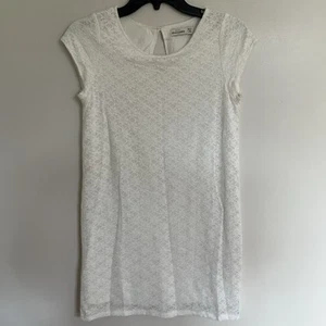 Girls Abercrombie Kids Short Sleeve Ivory Dress With Lace Overlay Size Medium 12 - Bild 1 von 9