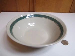 Prinetti 7" Keramik Steinzeug Suppe Müslischale beige mit grünem Band - Bild 1 von 6