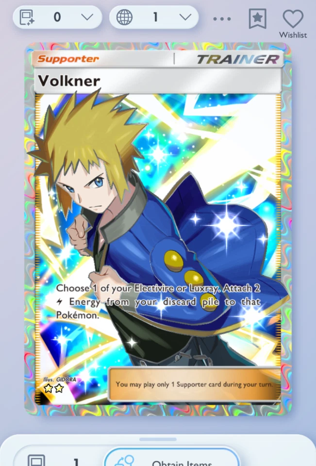 Pokemon TCG POCKET - Volkner Full Art 2⭐, Space-time Smackdown, English - Image 1 of 1