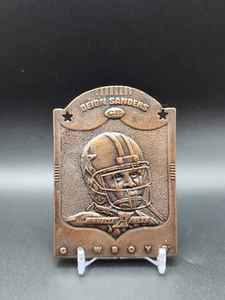 1997 Pinnacle X-Press Deion Sanders Metal Works Bronze Dallas Cowboys HOF - Picture 1 of 2