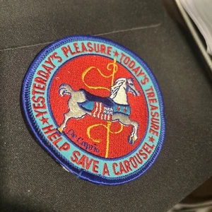 VINTAGE HELP SAVE A CAROUSEL YESTERDAY'S PLEASURE TODAY'S TREASURE PATCH - Picture 1 of 2