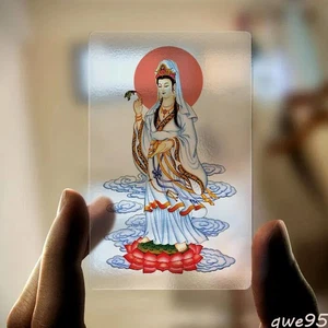 10pc Namo Avalokitesvara, Transparent PVC Card, Thangka, Safety Amulet, Buddhist - Picture 1 of 3