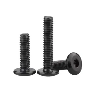 M3-M8 Black Stainless Steel Furniture Connector Bolts Hex FLAT HEAD Allen Screws - Picture 1 of 12