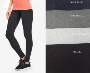 WIDER WAIST COMFY COTTON SPANDEX GYM ATHLETIC YOGA LEGGINGS REGULAR PLUS S-3X - Picture 1 of 10