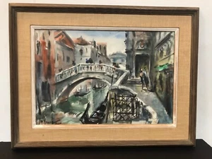 PINTURA ACUARELA ORIGINAL FIRMADA POR EL ARTISTA ANTONIO MISSINATO AÑOS 60 VENECIA ITALIA - Imagen 1 de 14