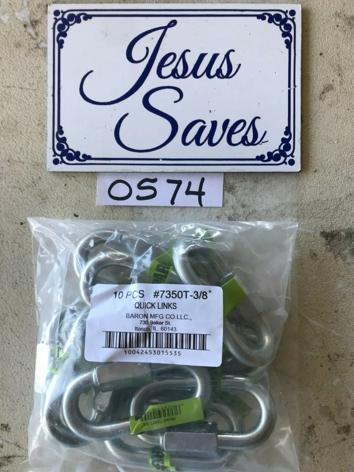 10 Baron 7350T - 3/8"" reutilizable enlace rápido DIEZ galvanizado EE. UU. 0574 Foto 1 de 1